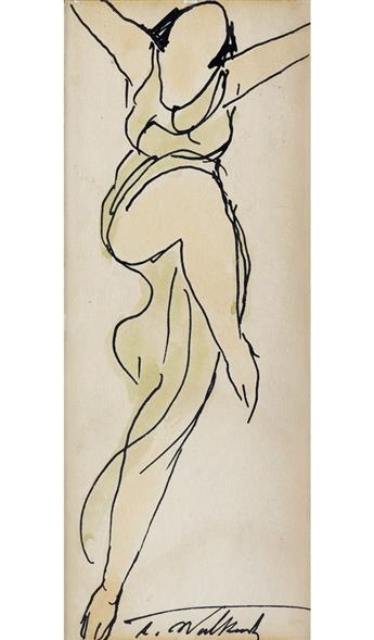 ABRAHAM WALKOWITZ Group of 6 drawings of Isadora Duncan.